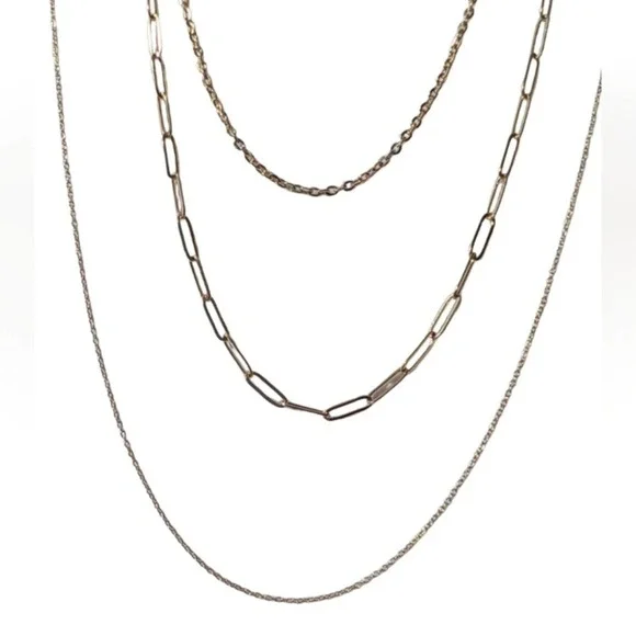 18k Gold paperclip style gold chain Plated can bundle with other chains last pic - Picture 5 of 5